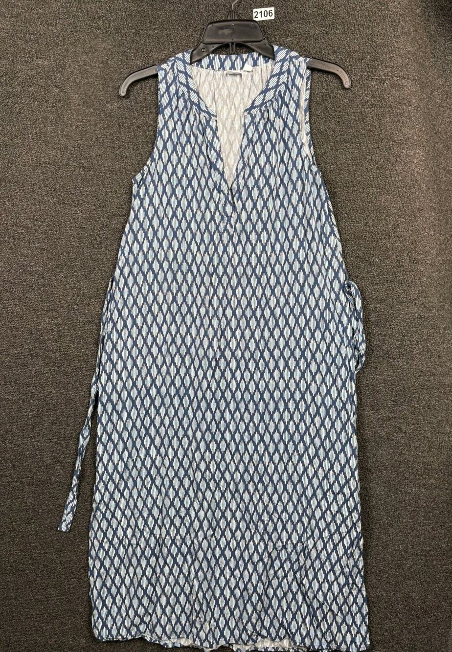 Gap Maxi Dress Womens Size S Blue Diamond Print Sleeveless Summer Dress